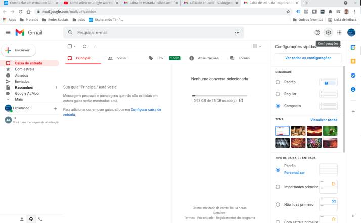 Como criar um encaminhamento de e-mail no Gmail